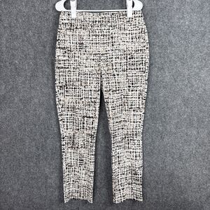 Joseph Ribkoff Pants Womens Size 10 Vanilla Multi Abstract Print Hepburn Chic